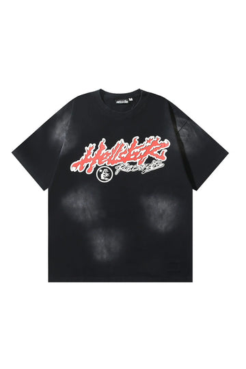 Dark Series: Cartoon Letter Black T-shirt