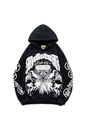 Hellstar Studios Records Amercian Hoodie Black