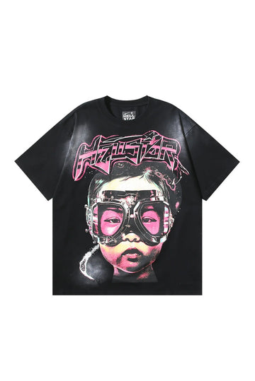 Dark Series: Character Pattern Black Shirt