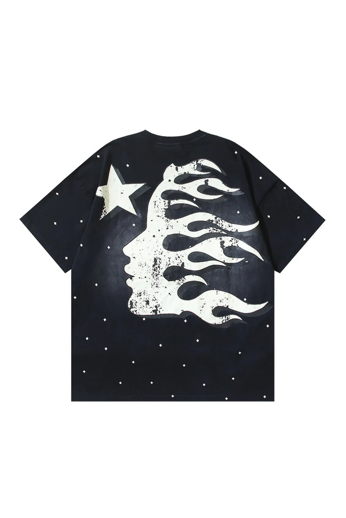 Dark Series: Spotted Letter Printed Black T-shirt