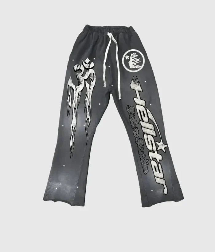 Hellstar Studios Racer Flare Black Sweatpants